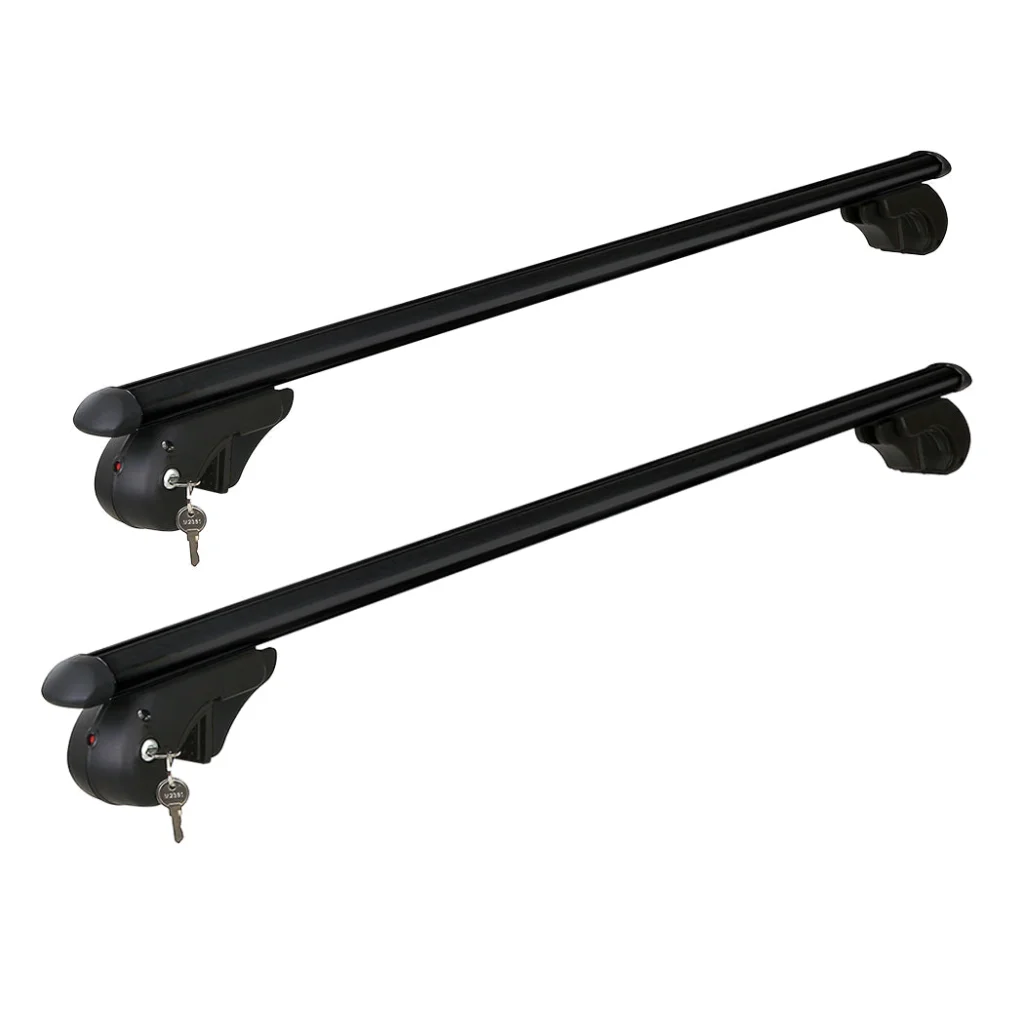 Universal Car Roof Rack 1200mm Cross Bars Aluminium Black