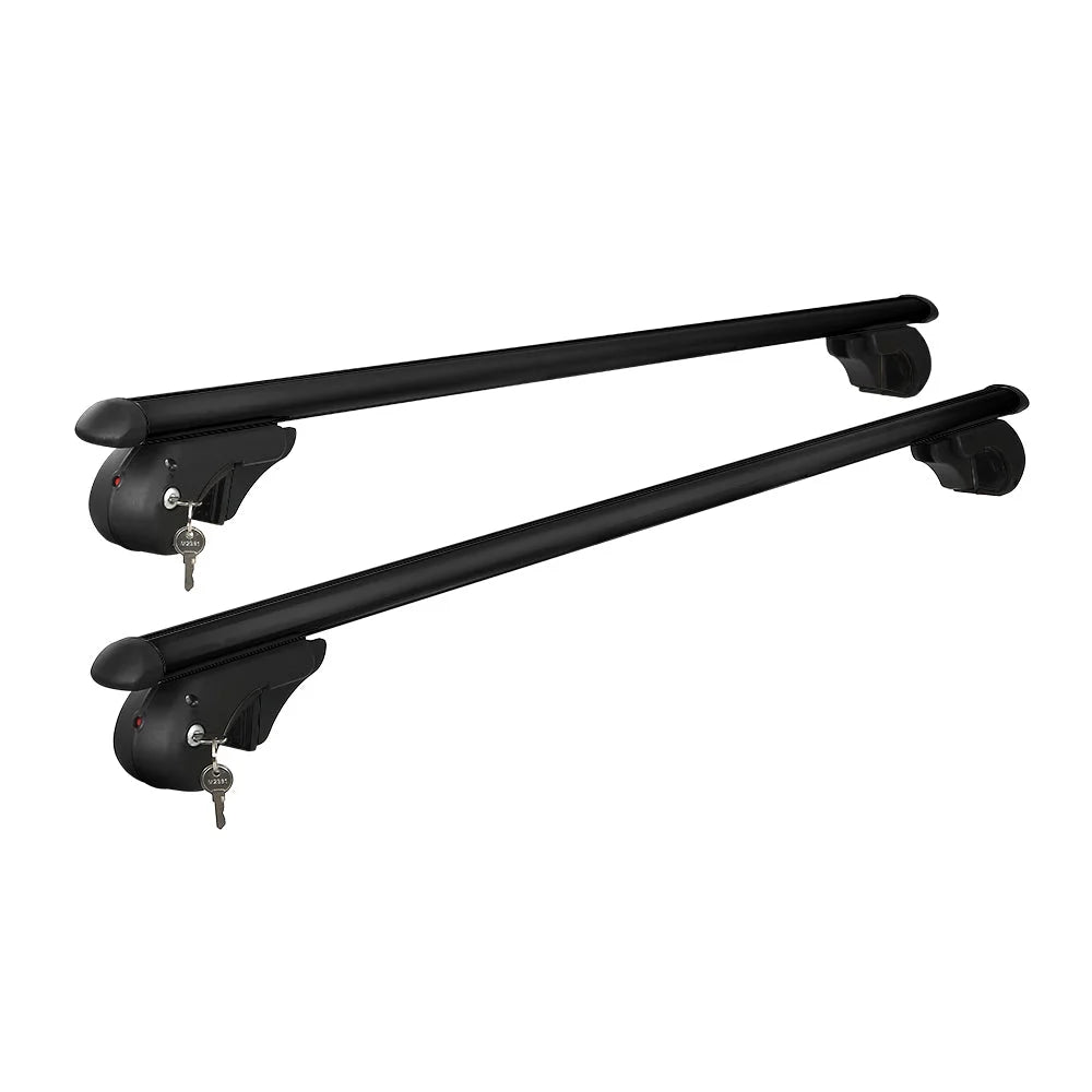 Universal Car Roof Rack 1200mm Cross Bars Aluminium Black