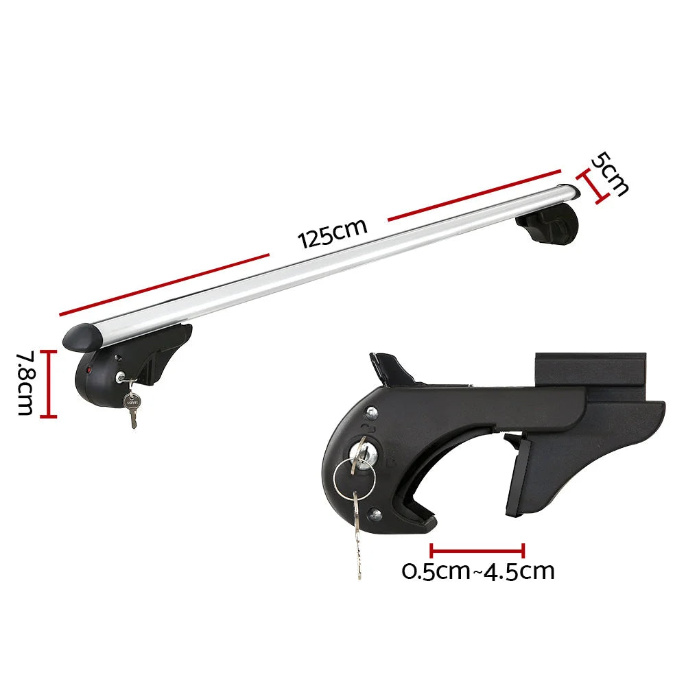Universal Car Roof Rack 1200mm Cross Bars Aluminium Silver