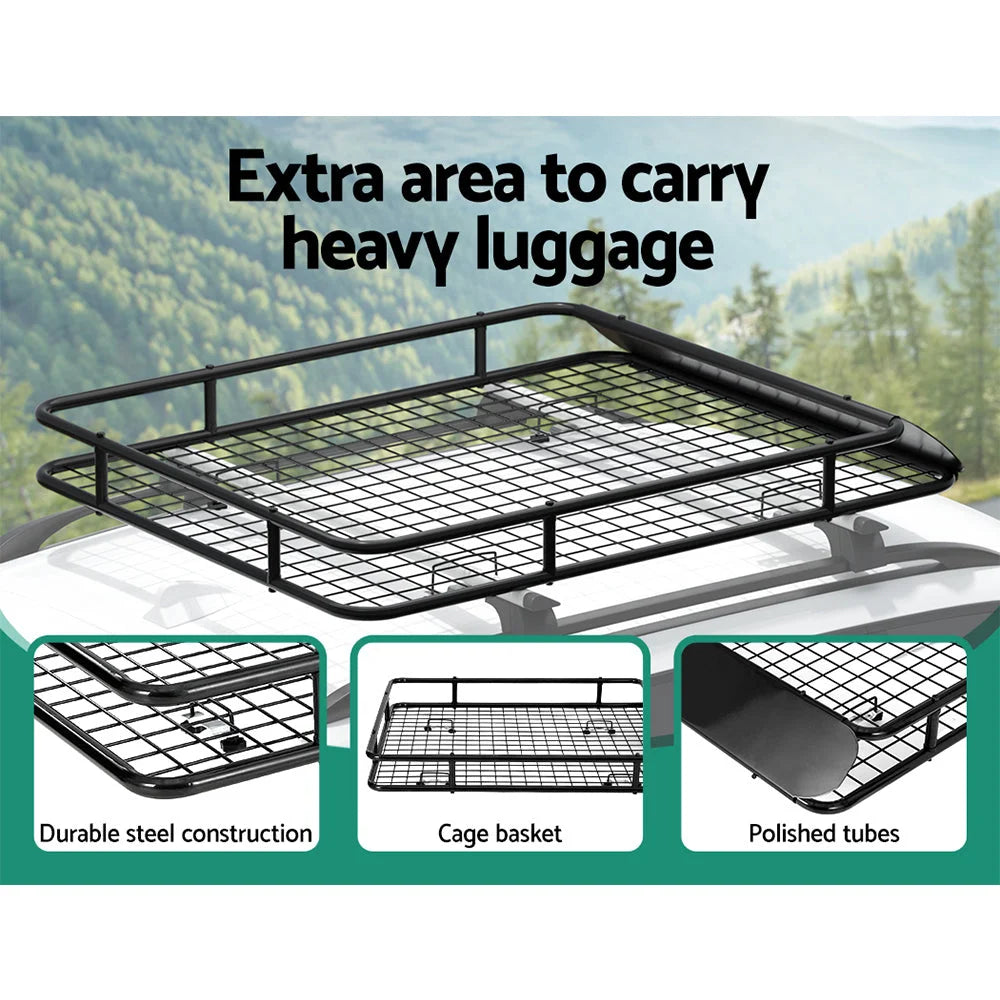 Universal Car Roof Rack Basket Luggage Cargo Carrier 123cm