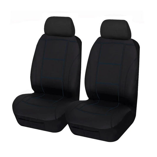 Universal Lavish Front Seat Covers Size 30/35 | Black/Blue