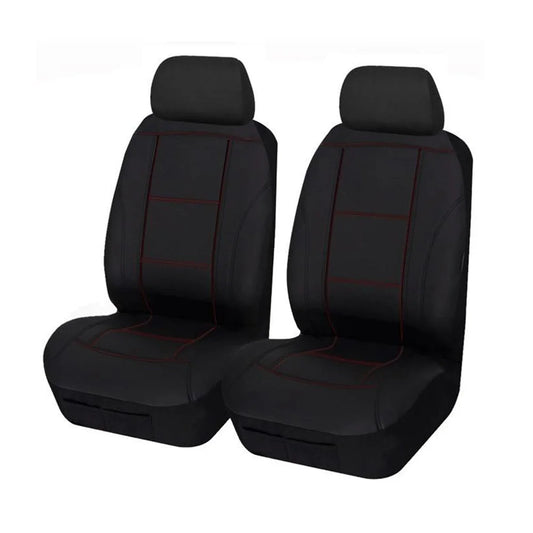Universal Lavish Front Seat Covers Size 30/35 | Black/Red