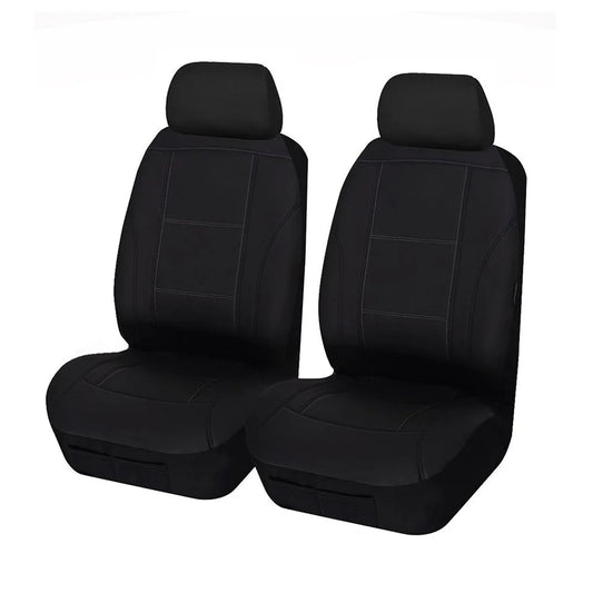 Universal Lavish Front Seat Covers Size 30/35 | Black/White