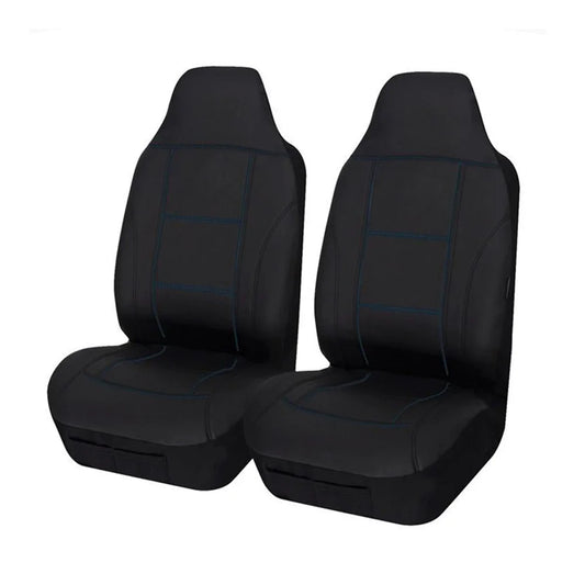 Universal Lavish Front Seat Covers Size 60/25 | Black/Blue