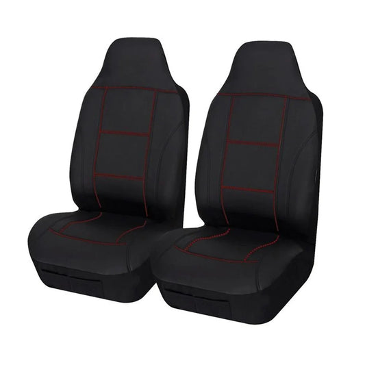 Universal Lavish Front Seat Covers Size 60/25 | Black/Red