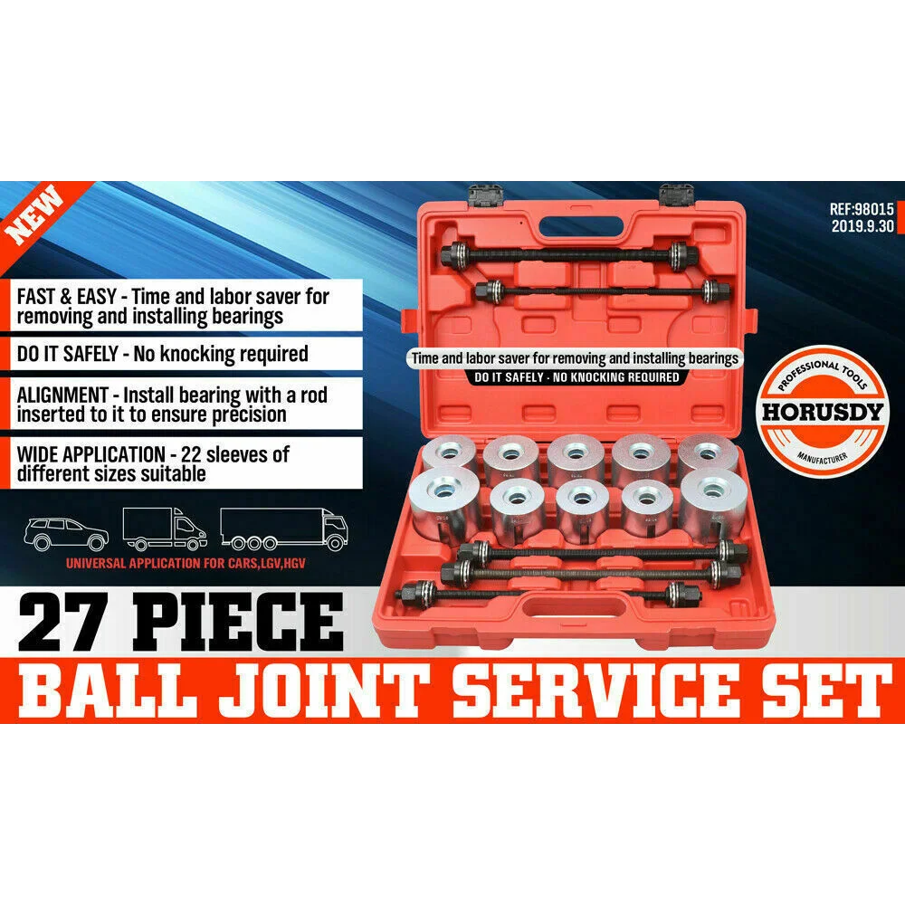 Universal Pull Press Sleeve Kit 27Pc Removal Bushing Driver