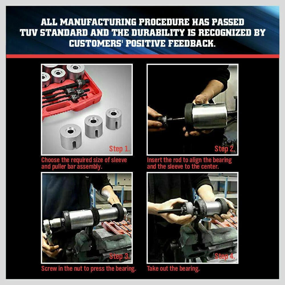 Universal Pull Press Sleeve Kit 27Pc Removal Bushing Driver