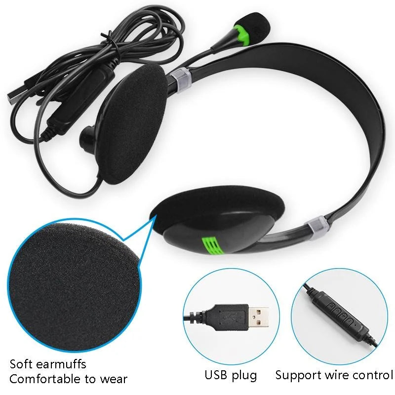 Universal Usb Headphones Black - Electronics > Headphones