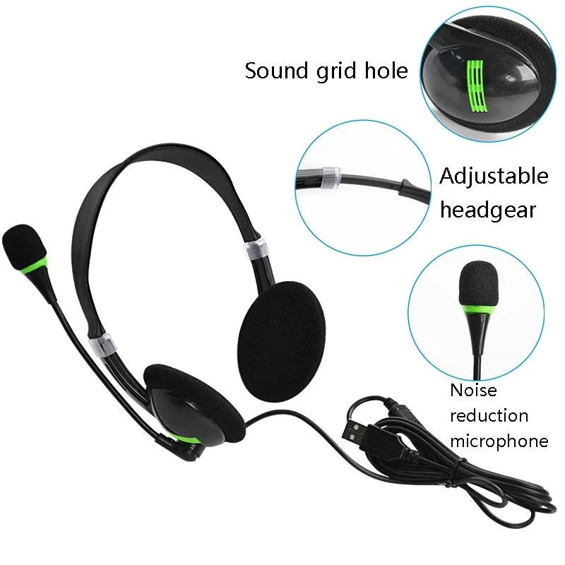 Universal Usb Headphones Black - Electronics > Headphones