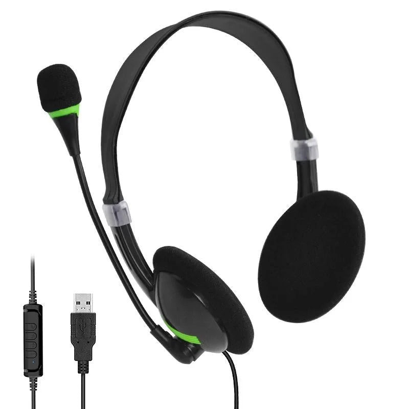 Universal Usb Headphones Black - Electronics > Headphones