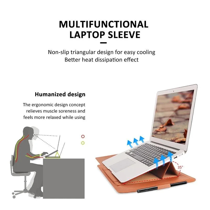 Universal Waterproof Laptop Bag Set With Handle Stand Pen