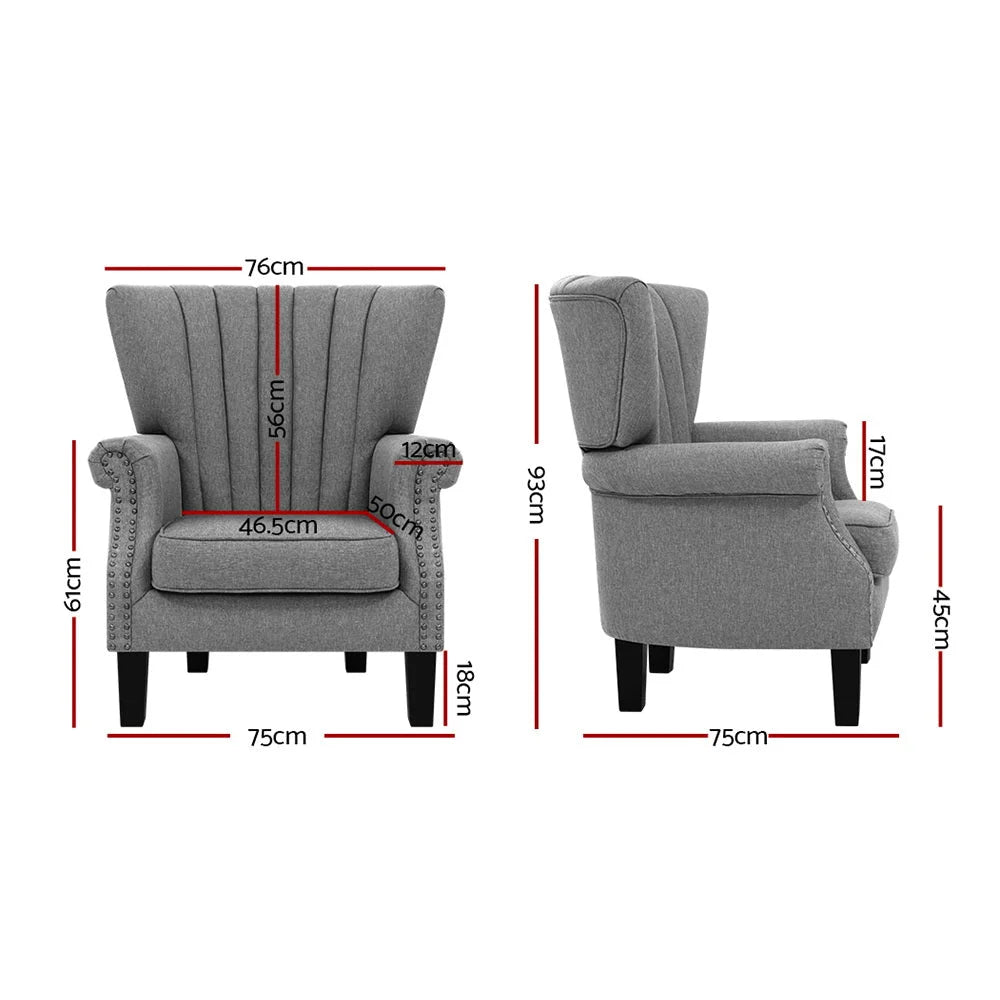 Upholstered Fabric Armchair Accent Tub Chairs Modern seat