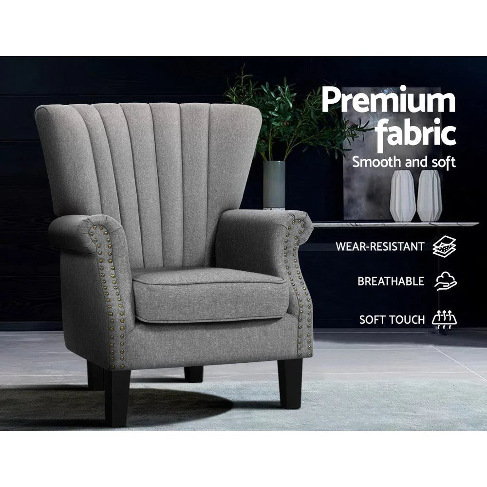 Upholstered Fabric Armchair Accent Tub Chairs Modern seat