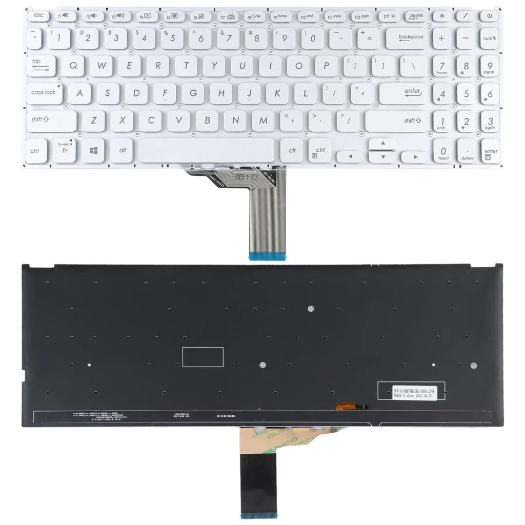 Us Keyboard With Backlight For Asus Vivobook silver 175