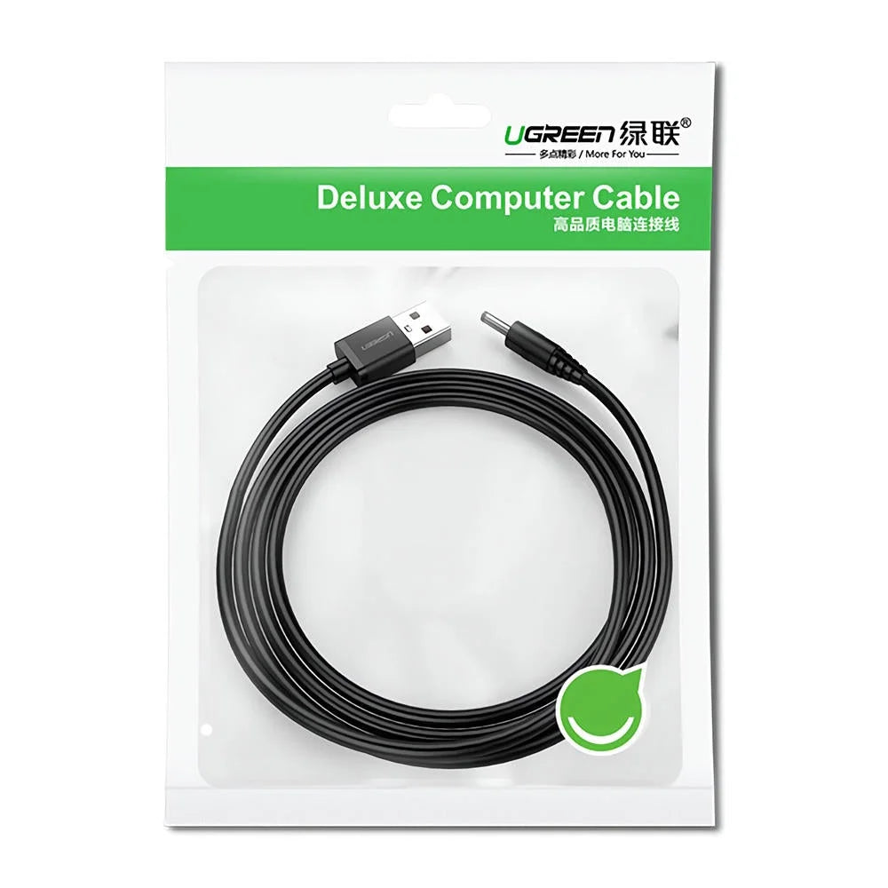 USB 2.0 A to DC 3.5mm M/F Charging Cable 1M - Black (10376)