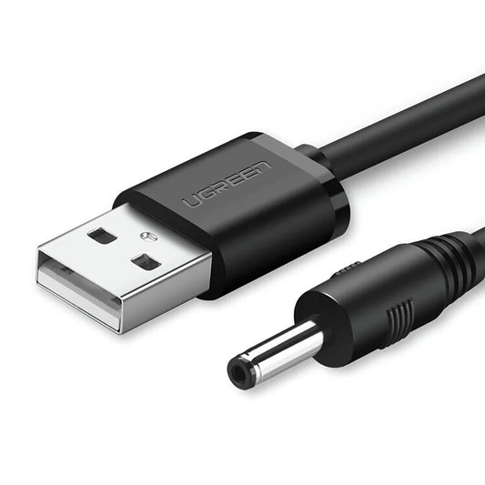 USB 2.0 A to DC 3.5mm M/F Charging Cable 1M - Black (10376)