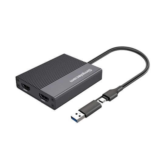 USB 3.0 or USB-C to Dual 4K HDMI 2.0 Display Adapter for 2x