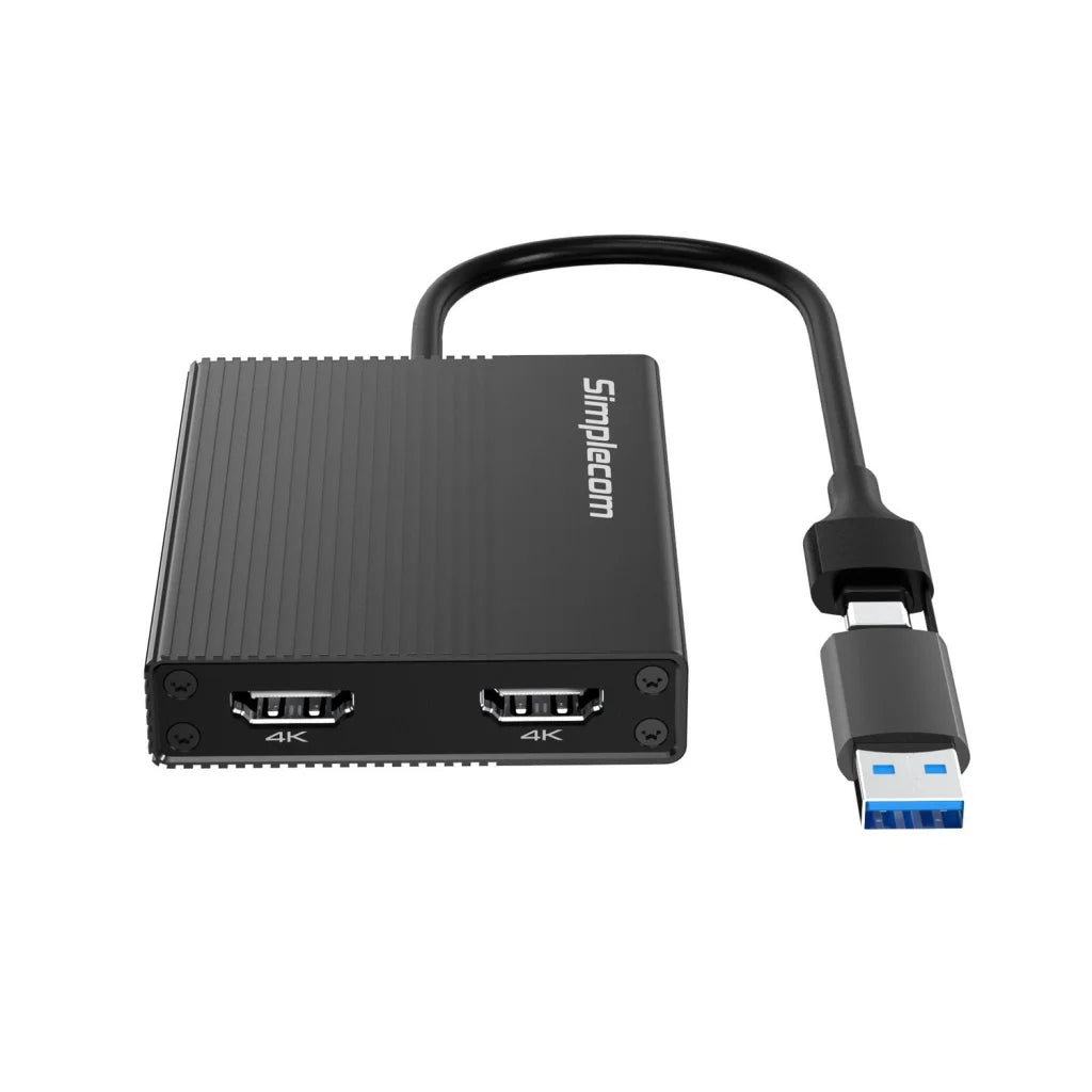 USB 3.0 or USB-C to Dual 4K HDMI 2.0 Display Adapter for 2x