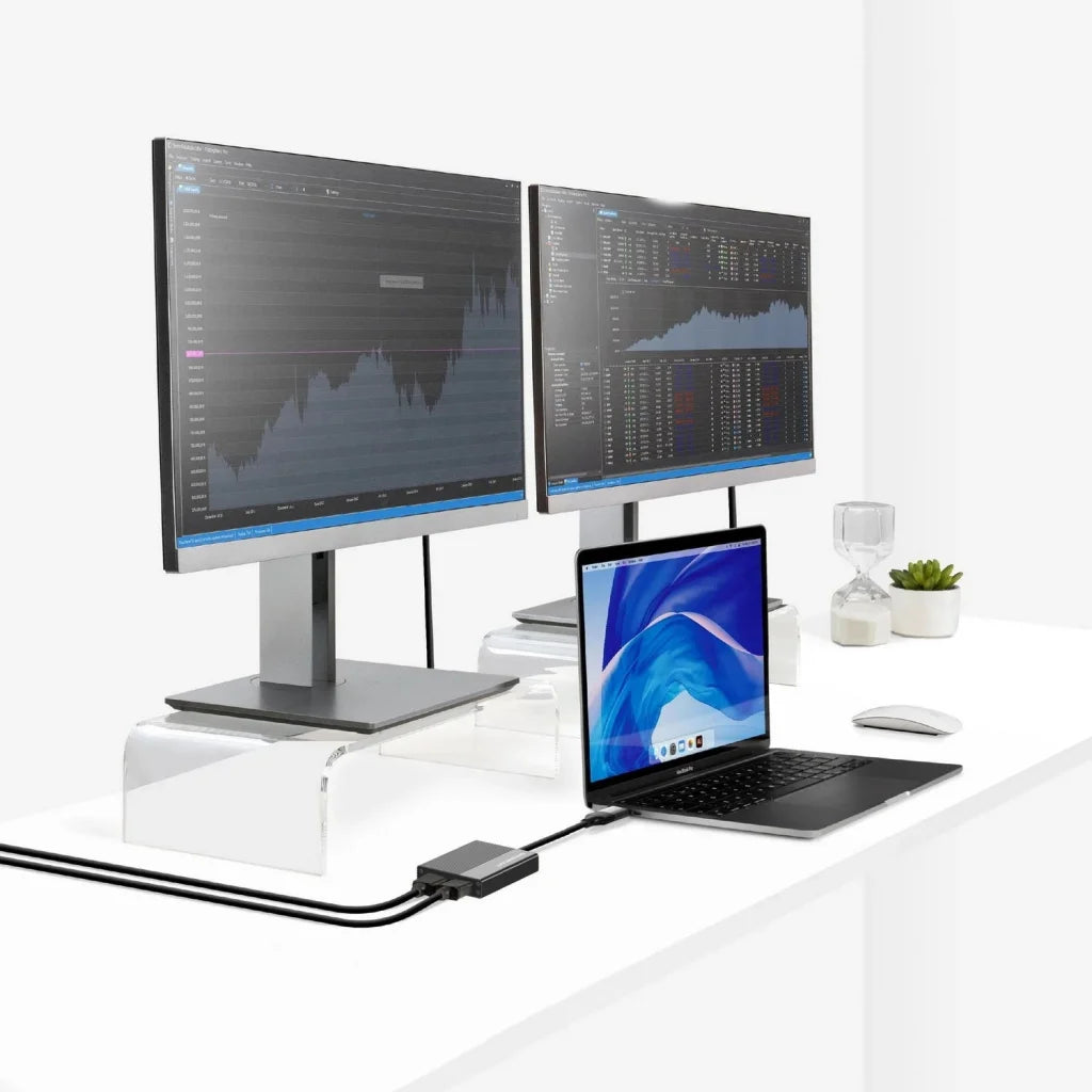 USB 3.0 or USB-C to Dual 4K HDMI 2.0 Display Adapter for 2x