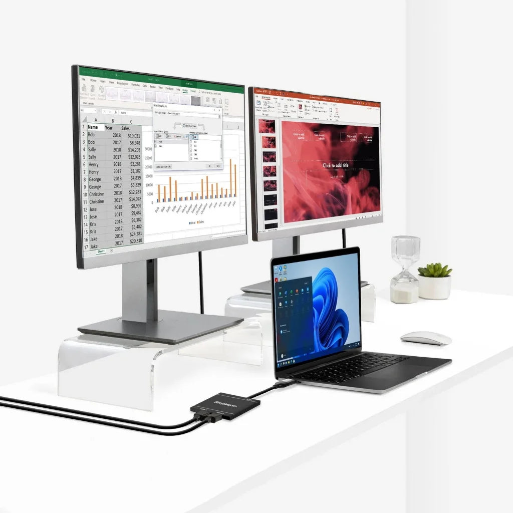 USB 3.0 or USB-C to Dual HDMI Display Adapter DA327 for 2x