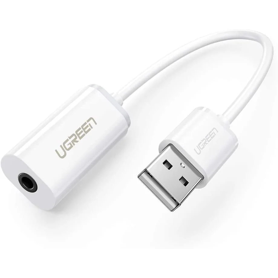 USB-A Male to 3.5mm Aux Cable - White