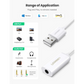 USB-A Male to 3.5mm Aux Cable - White
