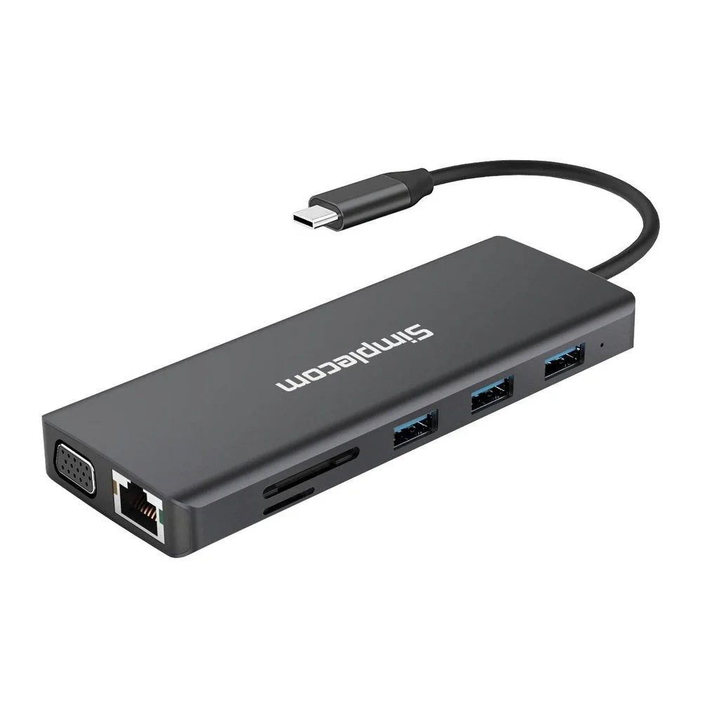 USB-C 12-in-1 Multiport Docking Station Dual HDMI + VGA