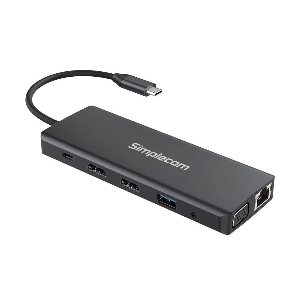 USB-C 12-in-1 Multiport Docking Station Dual HDMI + VGA