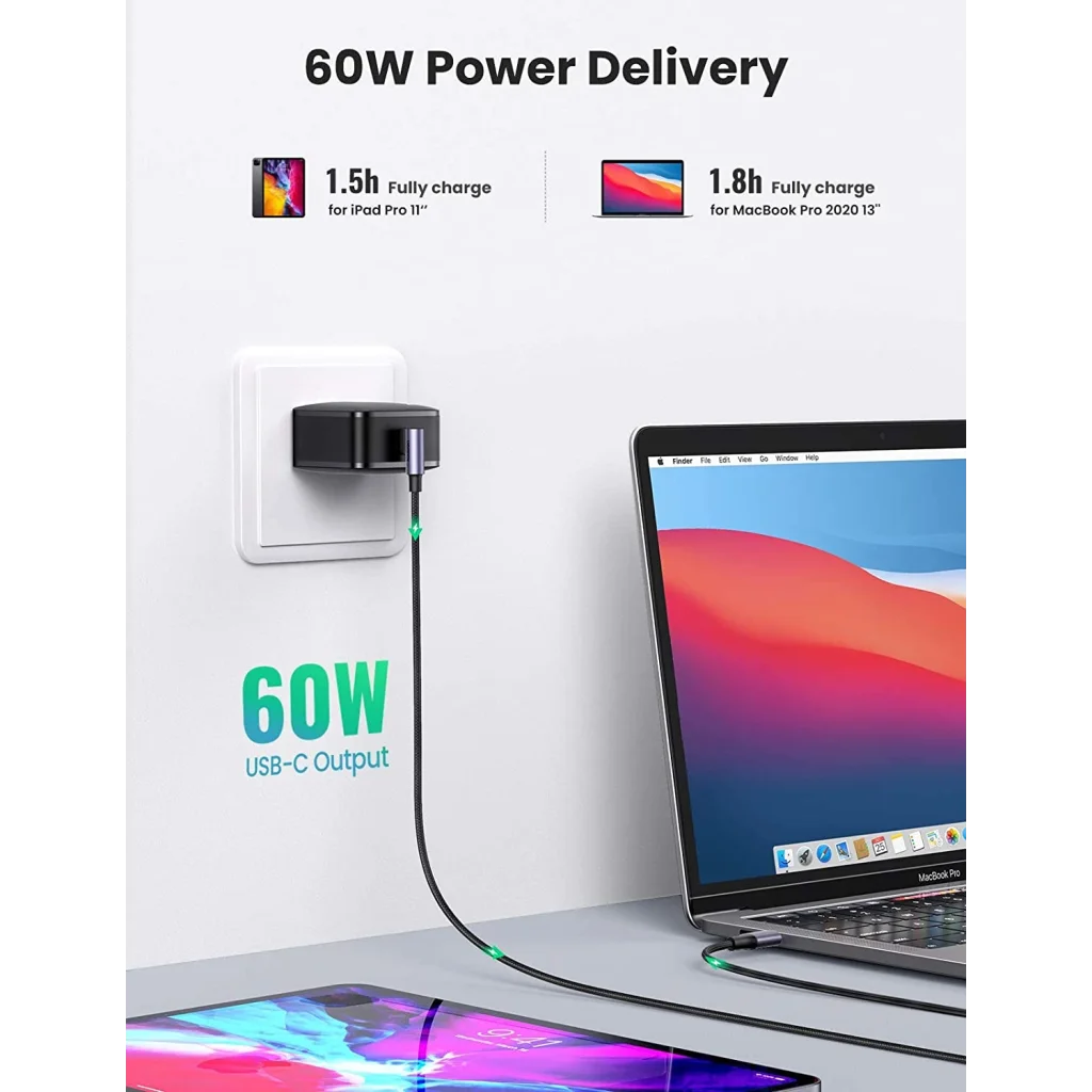 USB-C 2.0 to Angle USB-C Cable 3M - Black (80714)