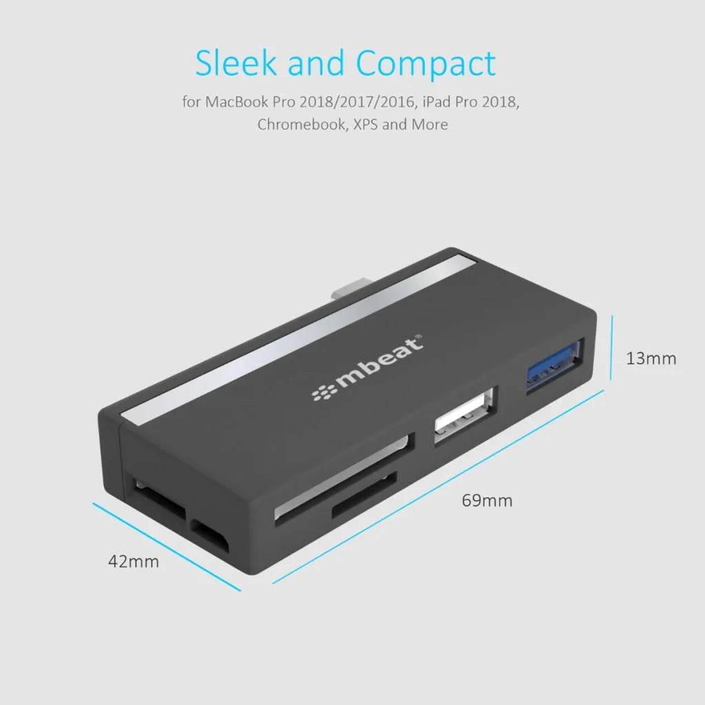 USB-C Hub MBEAT Essential 5-In-1 - USB 2.0 3.0 SD/TF Card