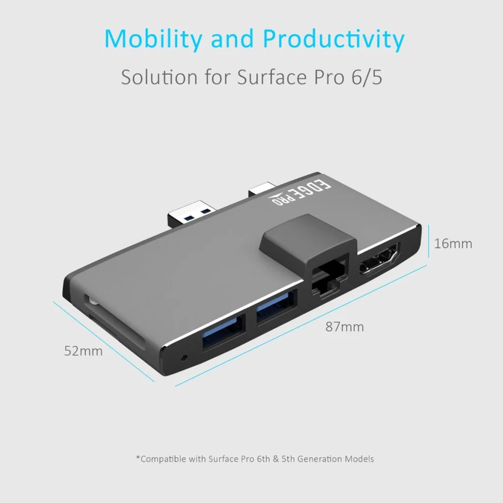 USB-C Multifunction Hub with LAN for Microsoft Surface Pro