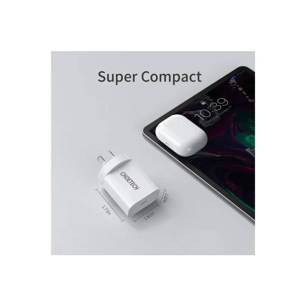 USB-C PD 20W AC Charger Adapter 2-Pack - White CHOETECH