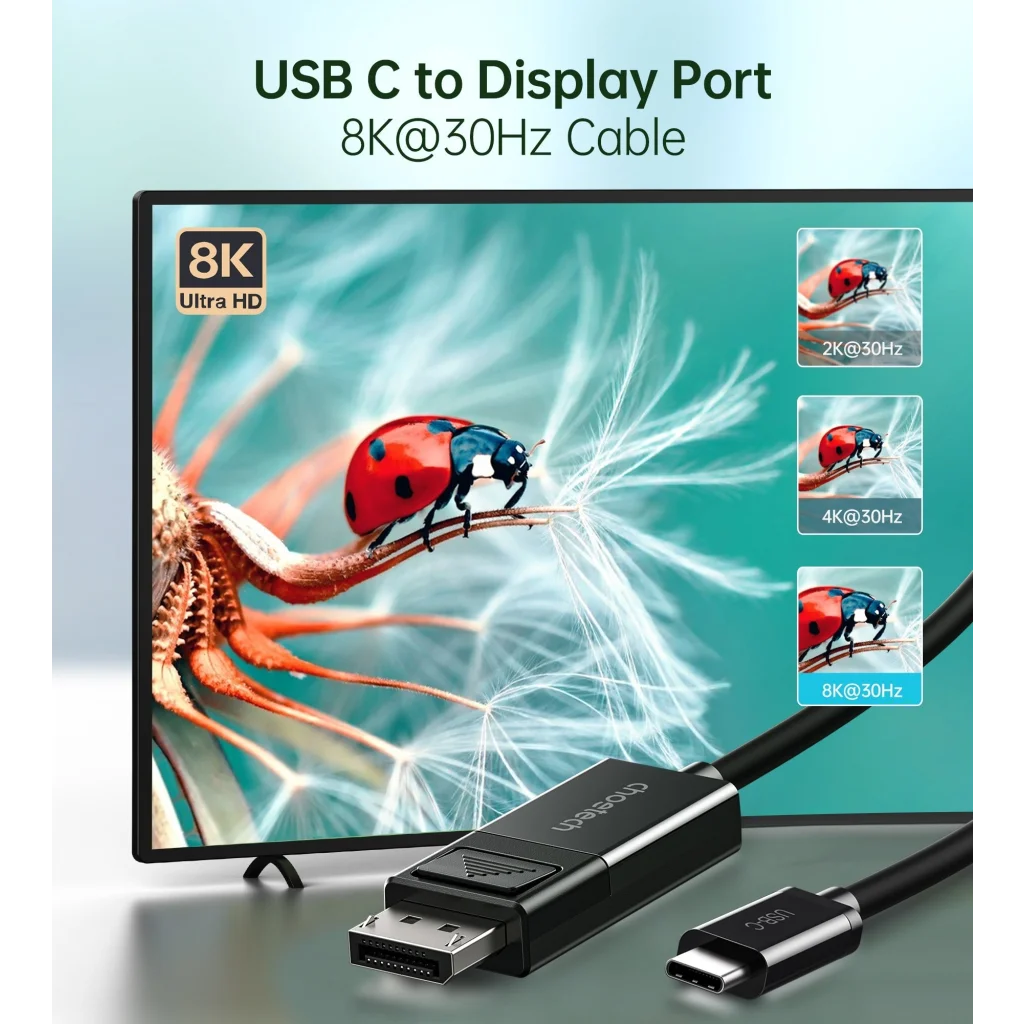 USB-C To DisplayPort Cable 8K@30Hz 1.8M Two-Way CHOETECH