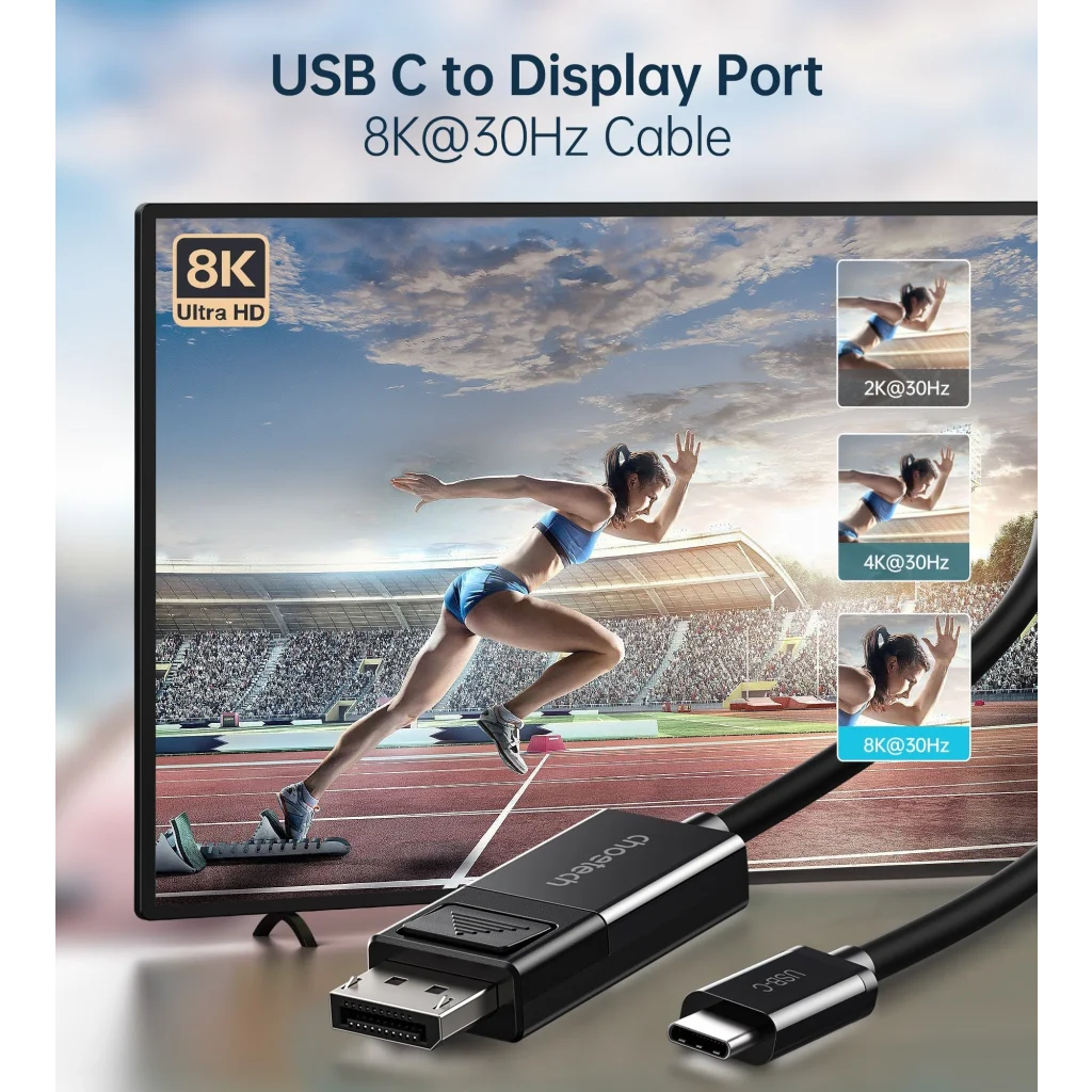 USB-C To DisplayPort Cable 8K@30Hz 1.8M Two-Way CHOETECH