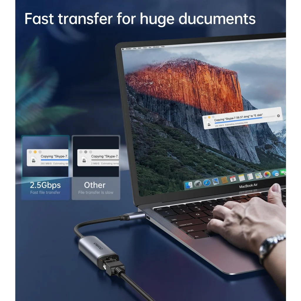 USB-C to Gigabit Ethernet Adapter CHOETECH HUB-R02