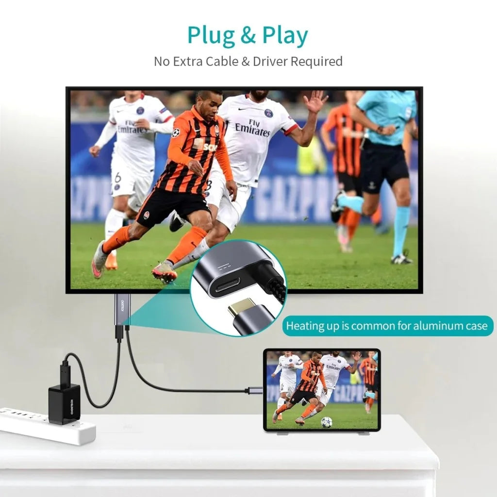 USB-C to HDMI 4K 60Hz Adapter with PD100W Power Delivery