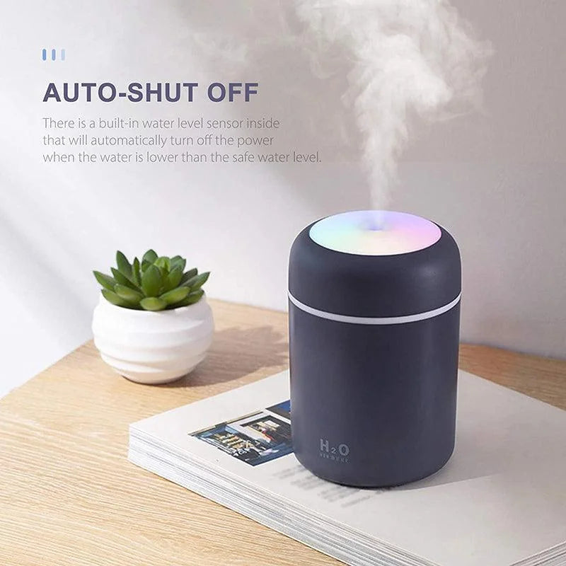 Usb Car Air Purifier Diffuser Aroma Oil Humidifier Mist Led