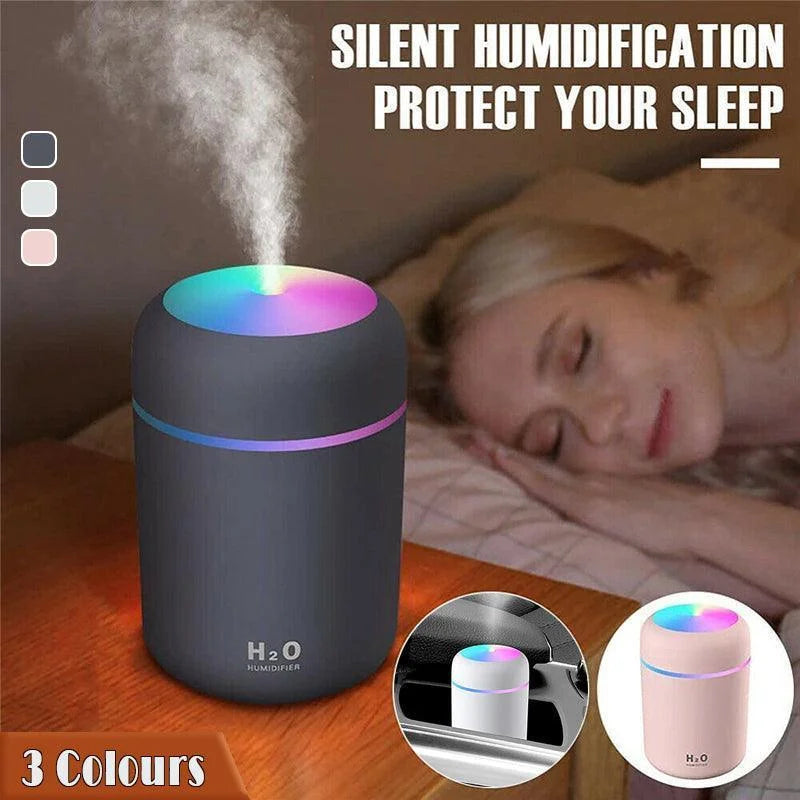 Usb Car Air Purifier Diffuser Aroma Oil Humidifier Mist Led