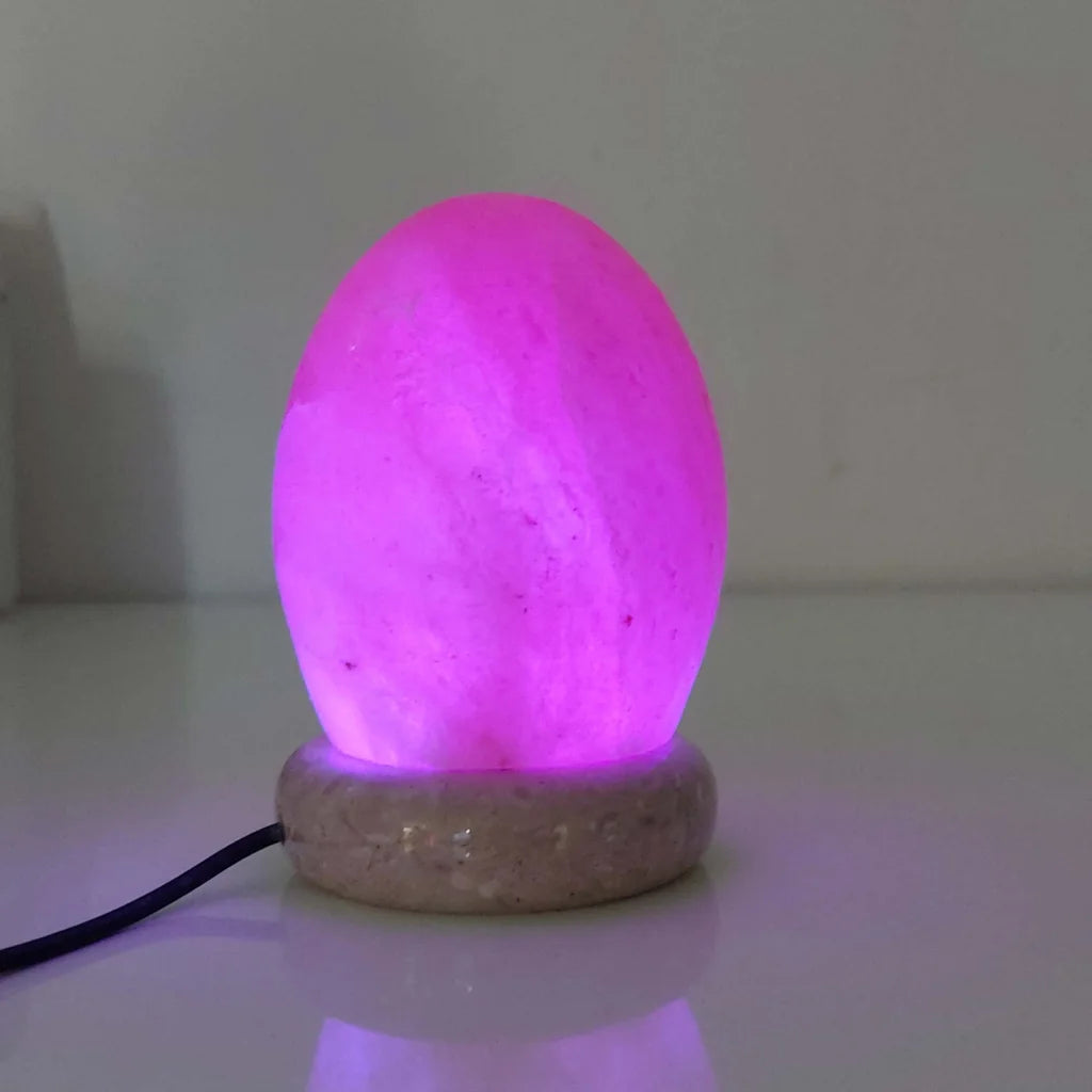USB Colour Changing Egg Shape Himalayan Pink Salt Lamp
