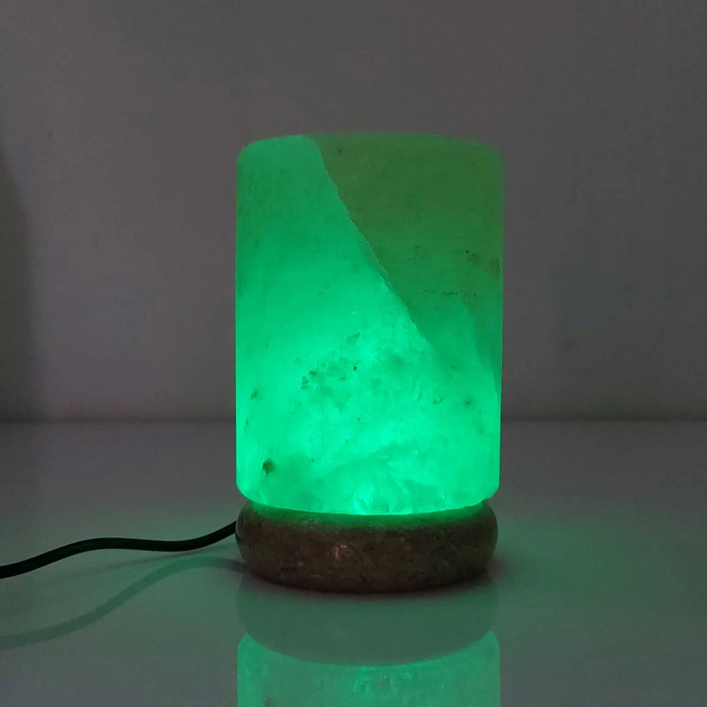 USB Colour Changing Salt Himalayan Lamp - Cylinder Shape