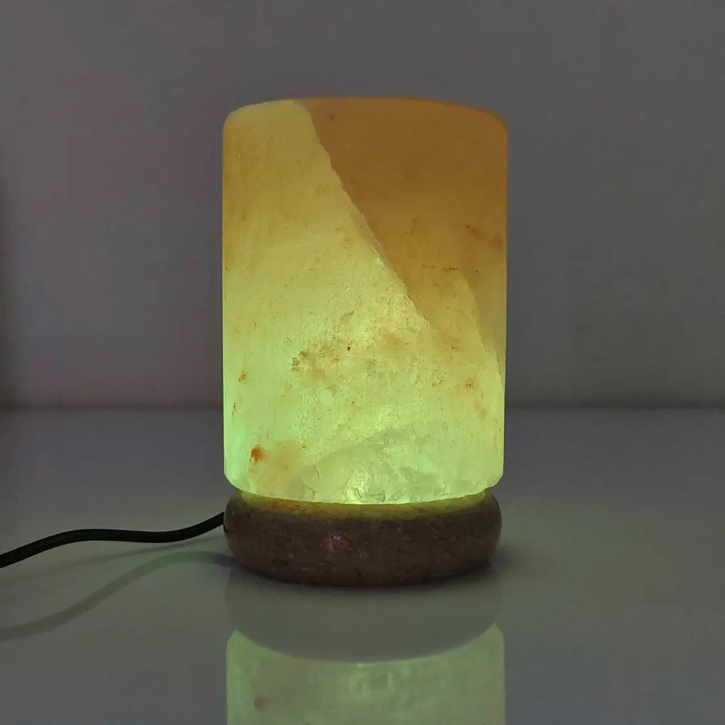 USB Colour Changing Salt Himalayan Lamp - Cylinder Shape