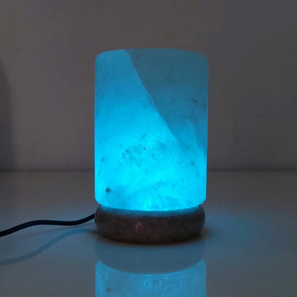 USB Colour Changing Salt Himalayan Lamp - Cylinder Shape