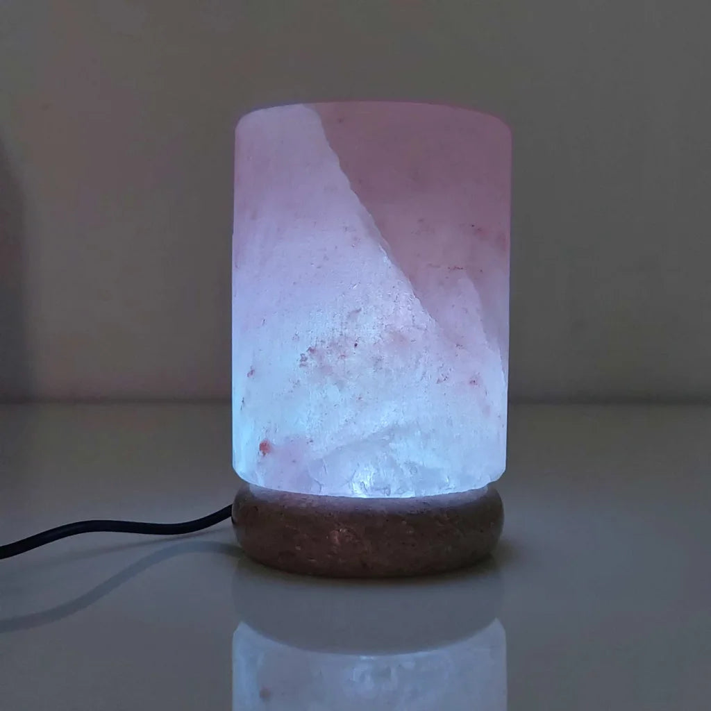 USB Colour Changing Salt Himalayan Lamp - Cylinder Shape