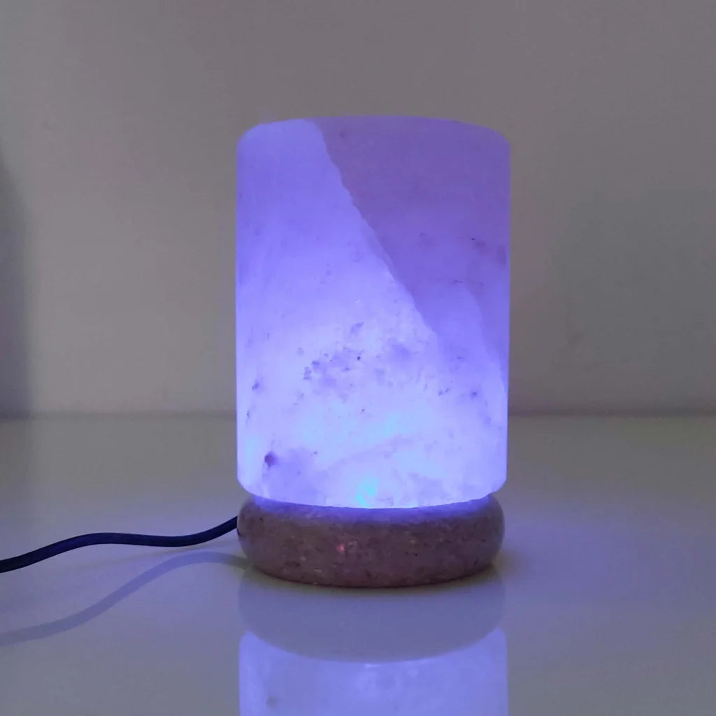 USB Colour Changing Salt Himalayan Lamp - Cylinder Shape