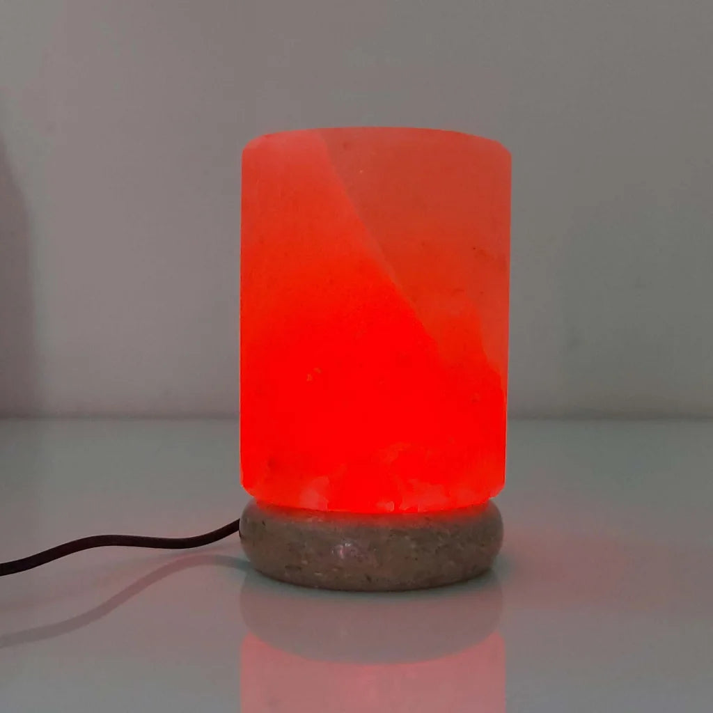 USB Colour Changing Salt Himalayan Lamp - Cylinder Shape