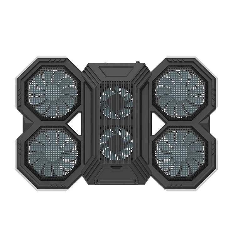 Usb Fan Stand With Phone Holder And Blue Light - 6 Fans-1915198337087311872