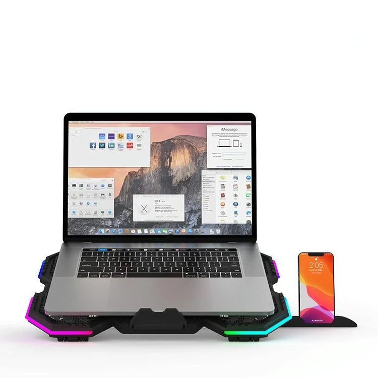 Usb Fan Stand With Phone Holder And Rgb Blue-1915198146816905217