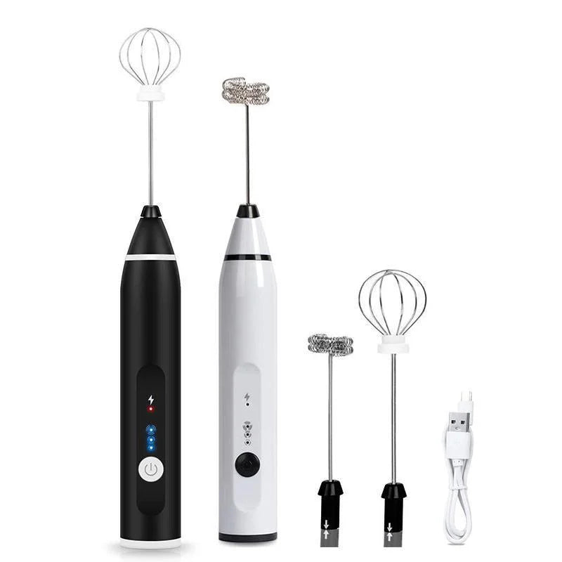 USB Rechargeable Electric Egg Beater Milk Coffee Frother