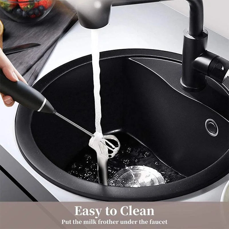 USB Rechargeable Electric Egg Beater Milk Coffee Frother Drink