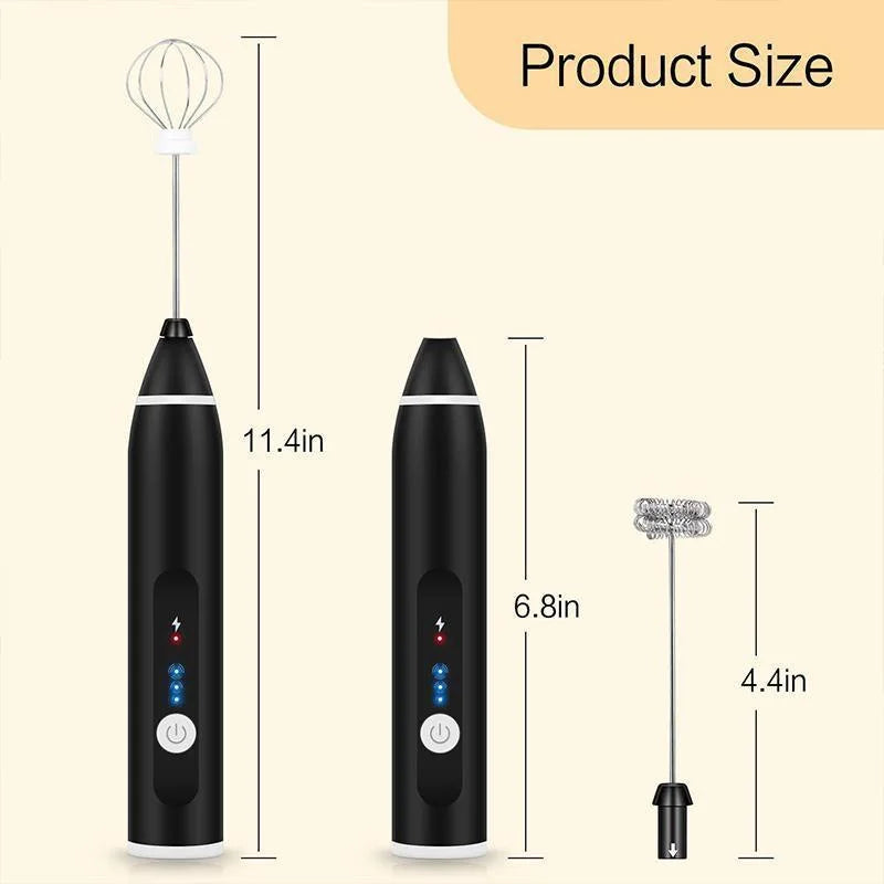 USB Rechargeable Electric Egg Beater Milk Coffee Frother